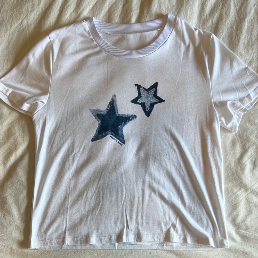 White Star Print Short Sleeve Tee